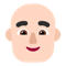 Man- Light Skin Tone- Bald emoji on Microsoft